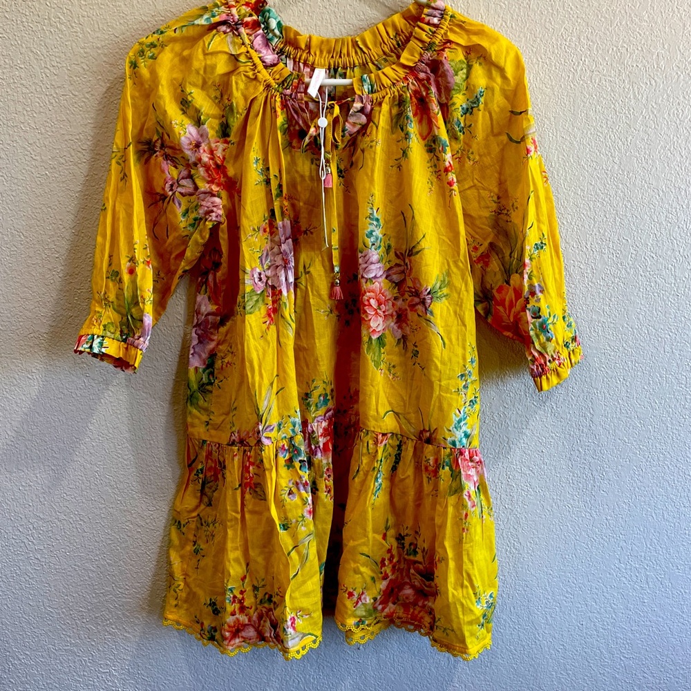 Zimmermann Floral Yellow Dress NWT. Size 8